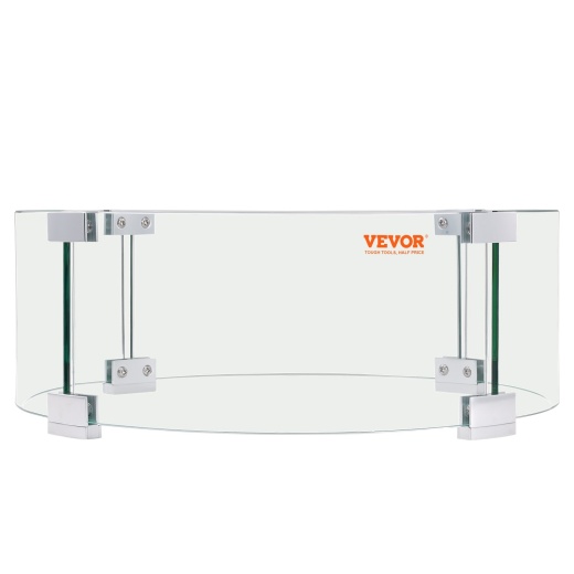 Vevor Fire Pit Wind Guard - 26 X 26 X 6 Inch Glass Flame Guard