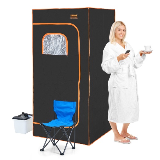 Vevor Portable Steam Sauna Tent Full Size 1600W Personal Sauna Blanket W/ Chair