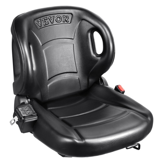 Vevor Universal Forklift Seat,Tractor Seat With Adjustable Angle Back, Micro Switch And Seatbelt