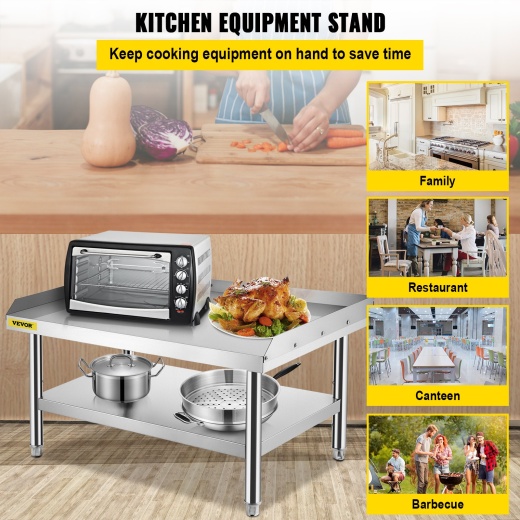 Vevor Stainless Steel Equipment Grill Stand - 60 x 30 x 24 Inches