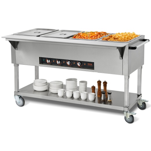 Vevor 4-Pan Commercial Food Warmer - Electric Steam Table for Catering