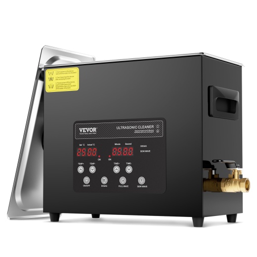 Vevor 6L Ultrasonic Cleaner With Heater And Timer, 110W Stainless Steel Ultrasonic Cleaner Machine With Degas & Gentle Modes, Ultrasonic Parts Cleaner With Knob Control For Machine Part Auto Tool
