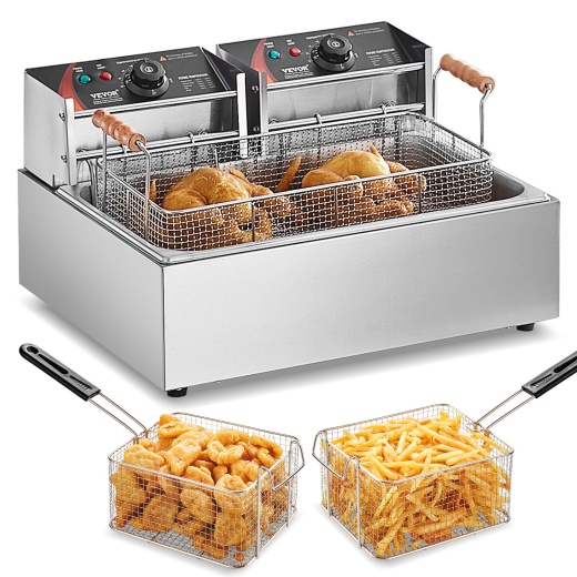 Vevor Commercial Electric Deep Fryer Countertop Deep Fryer 3000W 18Qt / 17l