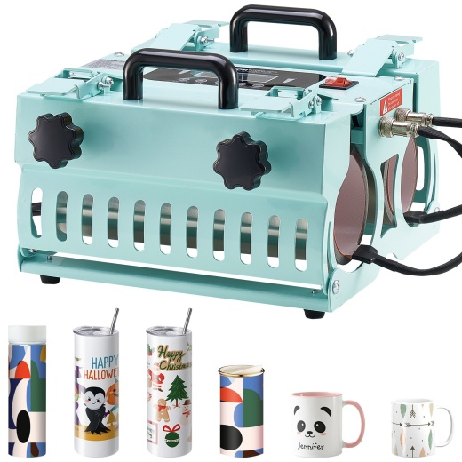 Vevor Tumbler Heat Press Machine 2 Station Heaters 11-30Oz Mug Press Sublimation