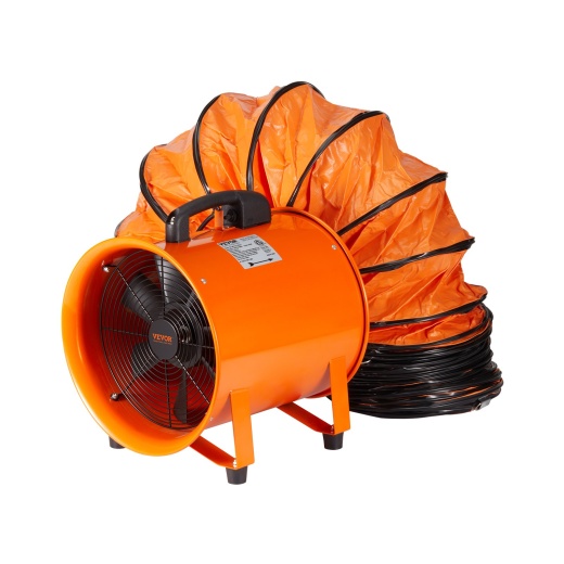 Vevor Portable Ventilator - 10 Inch Heavy Duty Cylinder Fan with 16.4Ft Duct Hose