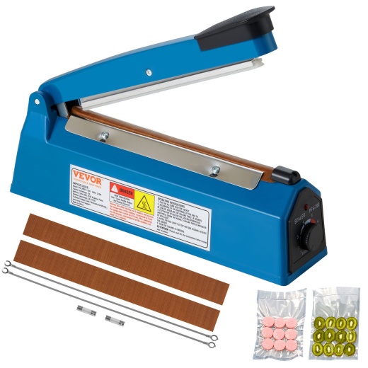 Vevor Impulse Sealer 8 Inch, Manual Heat Seal Machine for Plastic Bags