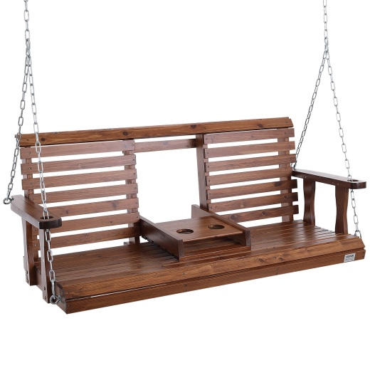 Vevor Wooden Porch Swing 5 Ft: Patio Bench Swing for Courtyard & Garden