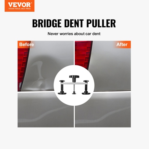 Vevor 25 Pcs Dent Repair Kit, Paintless Dent Removal Kit with Bridge Puller and Puller Tabs