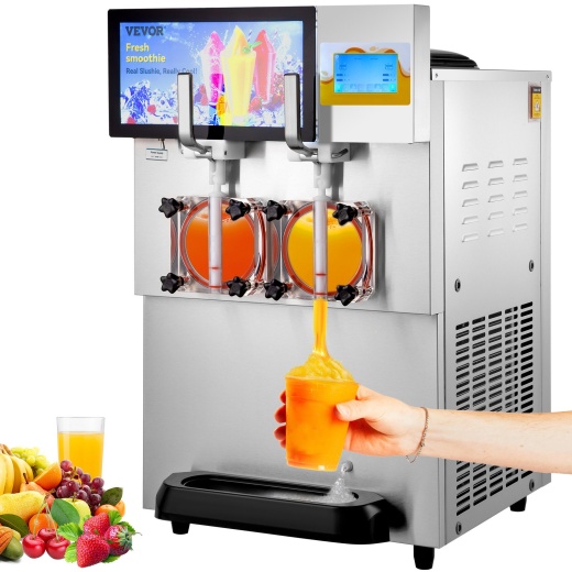 Vevor Commercial Slushy Machine - 8L Double Bowl Margarita Machine for Party Cafes Restaurants Bars Home