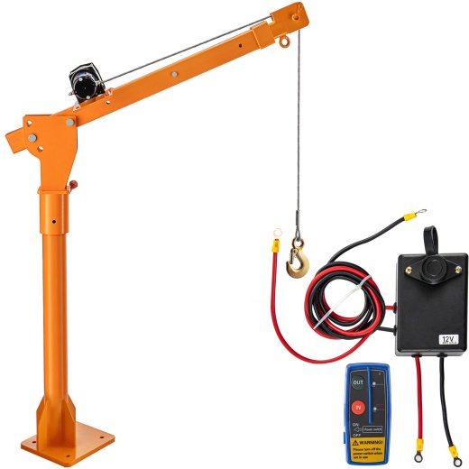 Vevor Davit Crane - 2200 Lbs Truck Crane with Wireless Remote Control