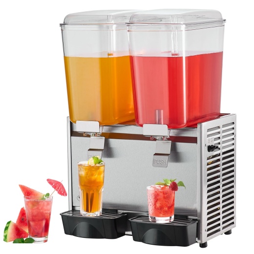 Vevor Commercial Beverage Dispenser - 20.4 Qt 2 Tanks Ice Tea Drink Machine