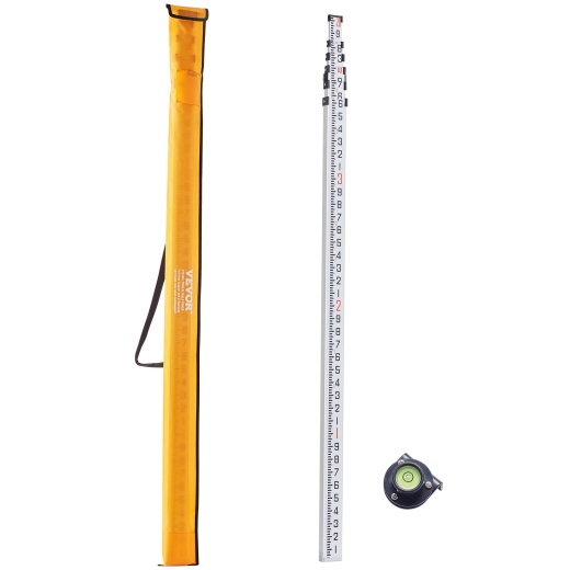Vevor Measuring Rod - 20-Feet/10Ths Telescopic Grade Rod with Carry Bag