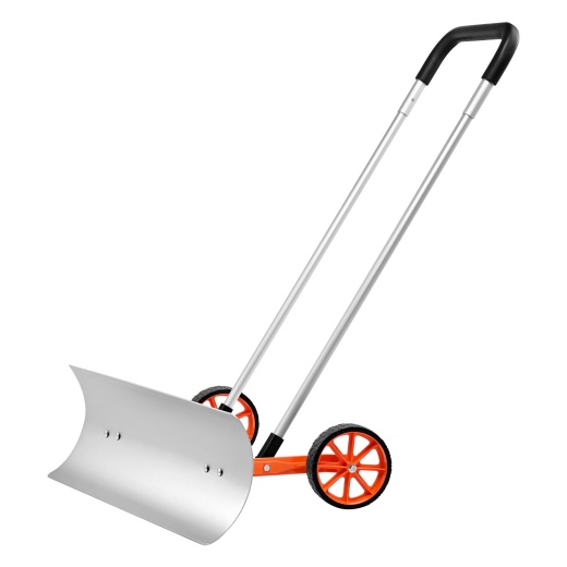 Vevor Snow Shovel with Wheels, 30 Inch Metal Snow Shovel Pusher for Driveway Snow Removal