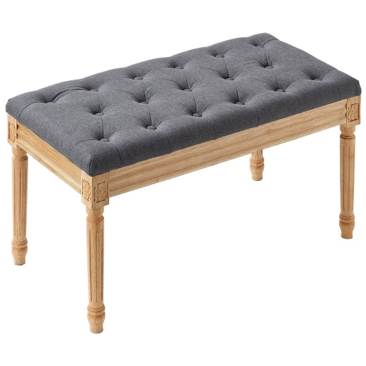 Vevor Upholstered Bench - 16"W Ottoman Bench for Dining Room, Living Room, Bedroom, and Hallway