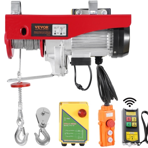 Vevor Electric Hoist Crane Winch 2200 Lbs 328 Ft Wireless & 14 Ft Wired Remote