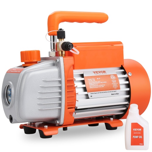 Vevor 1/5 Hp Single Stage Vacuum Pump, 3.5 Cfm, 120V Ac Air Conditioning Conditioner Vacuum Pump