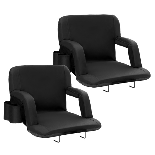 Vevor Stadium Seat With Back Support, Wide Bleacher Seat Backs, Folding Padded Cushion Stadium Chair