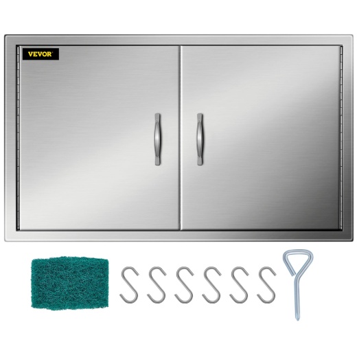 Vevor BBQ Access Door 39W X 26H Inch - Stainless Steel Double Doors for Outdoor Kitchens