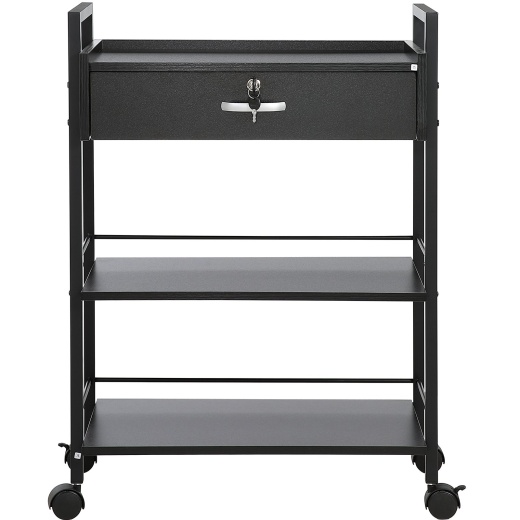 Vevor Beauty Salon Trolley Cart - 3-Tier Hair Salon Stations Cabinet for Stylist