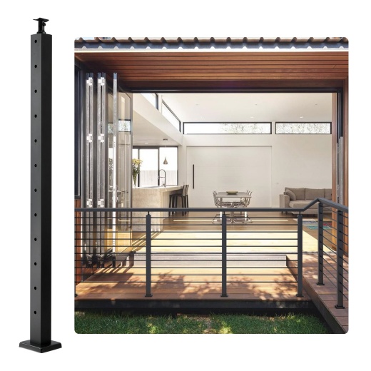 Vevor Cable Railing Post for Deck and Stair Projects - Stainless Steel Black Finish