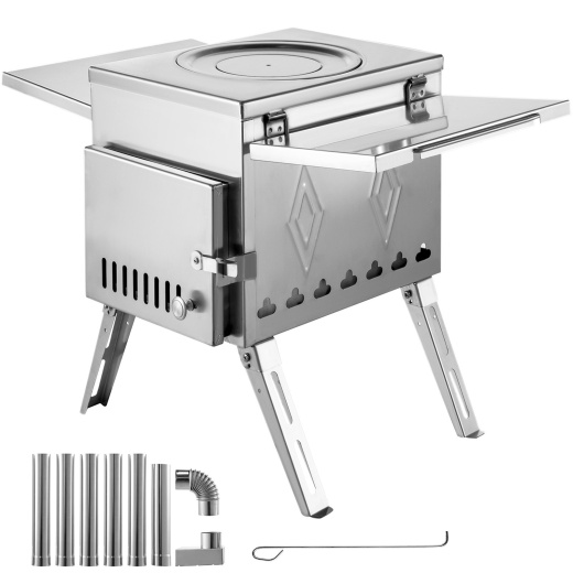 Vevor Tent Wood Stove - Portable Camping Wood Stove for Outdoor Cooking and Heating