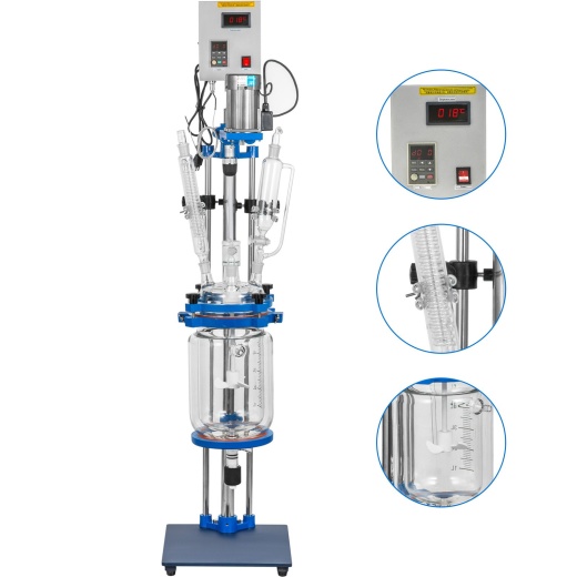 Vevor Jacketed Reactor 5L Laboratory Glass Reactor