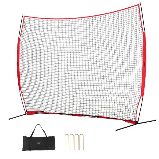 Vevor Barricade Backstop Net - 12x9 Ft Ball Sports Barrier Netting for Backyard Practice