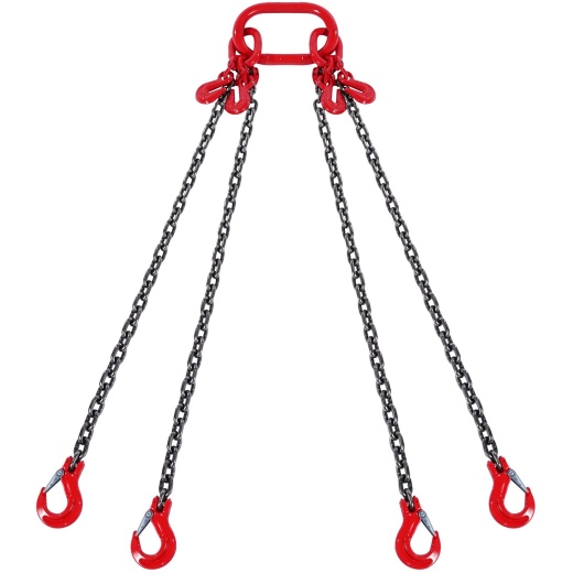 Vevor 3/8" X 10' Chain Sling 4 Legs G80 Lifting Chain With Grab Hooks 18400 Lbs