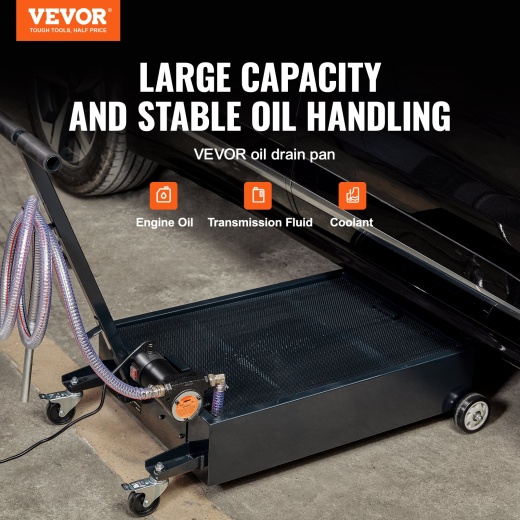 Vevor Low Profile Oil Drain Pan, 15 Gallon Oil Drain Pan with Pump