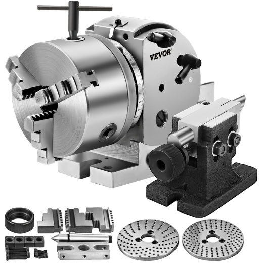 Vevor Dividing Head BS-0 5Inch 3 Jaw Chuck Dividing Head Set