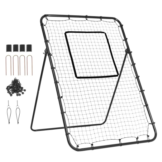 Vevor Baseball And Softball Rebounder Net 4X6 Ft Pitchback Adjustable Angles