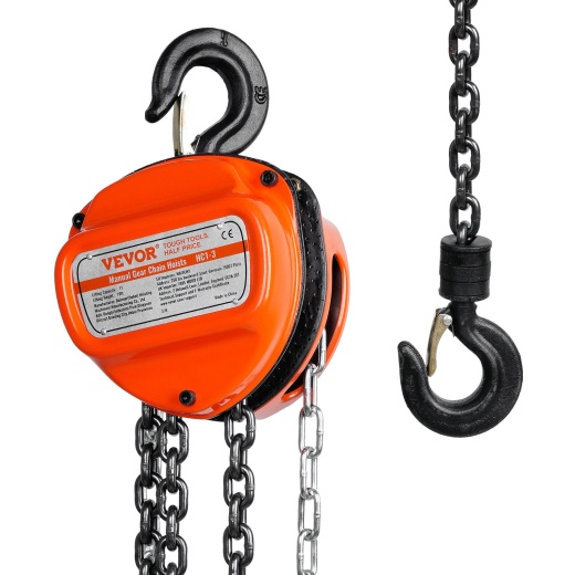 Vevor Hand Chain Hoist - 1 Ton 2200 Lbs Capacity 10 Ft Come Along