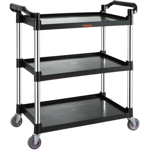 Vevor Utility Service Cart - 3 Shelf Heavy Duty 154Lbs Food Service Cart