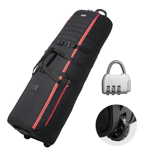 Vevor Golf Club Travel Bag Golf Luggage Case Cover With Wheels 1000D Nylon