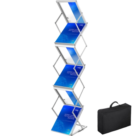 Vevor Literature Rack - 6 Pockets Pop Up Aluminum Magazine Rack