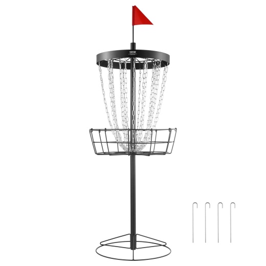 Vevor Disc Golf Basket - Portable Heavy Duty Steel Practice Disc Golf Target