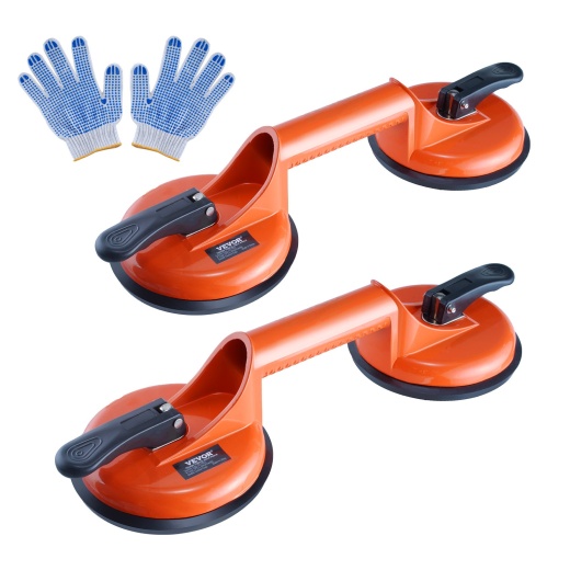 VEVOR Glass Suction Cup, 4.7" 2 Pack 330 Lbs Load Capacity, Vacuum Suction Cup With Aluminum Handle, Heavy Duty Industrial Suction Cup Lifter Tool