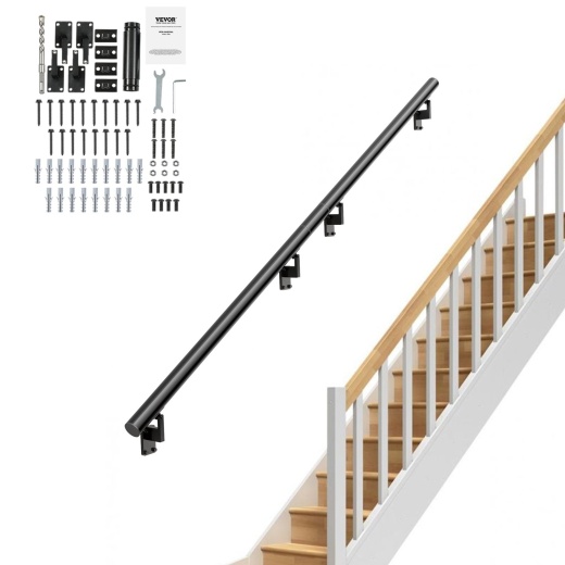Vevor Handrail Stair Railing - 7 Ft Wall Mount Handrails For Indoor Stairs