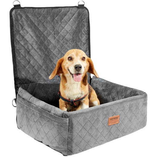 Vevor Dog Booster Car Seat Pet Car Seat For Small Medium Dog Up To 40 Lbs Gray