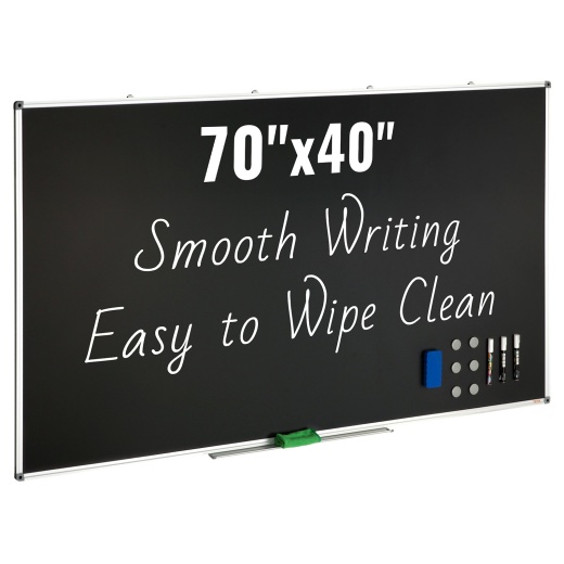 Vevor Black Board, 70 x 40 Inch Large Chalkboard with Aluminum Frame
