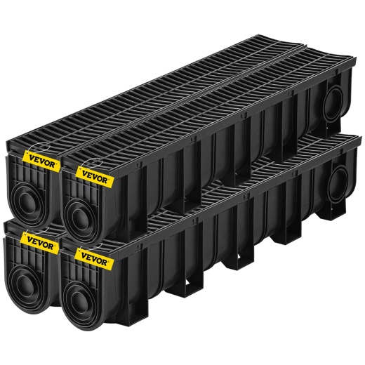 Vevor Trench Drain System - Channel Drain with Plastic Grate