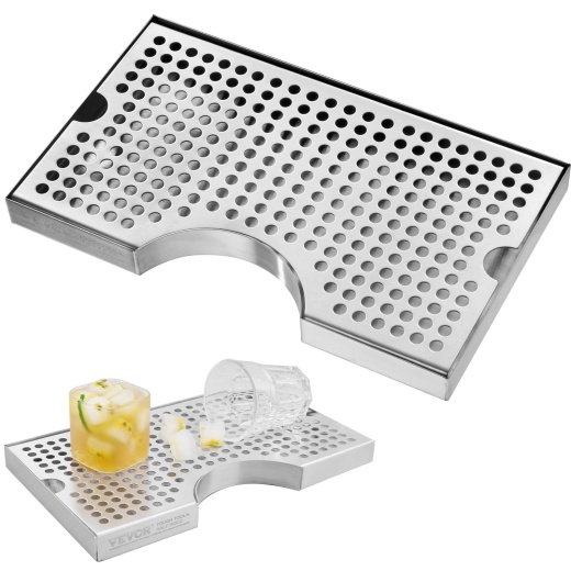 Vevor Kegerator Beer Drip Tray - 304 Stainless Steel Keg Drip Trays for Bar, Restaurant, Coffee Shop, and Home