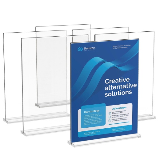 Vevor Acrylic Sign Holder 6 Pack - 8.5 x 11-Inch Brochure Display Holders