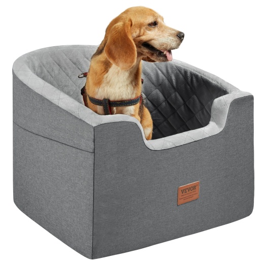 Vevor Dog Booster Car Seat Pet Car Seat For Small Medium Dog Up To 55 Lbs Gray