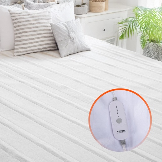 Vevor Heated Mattress Pad 60X80 In Queen Electric Warmer Coral Fleece Auto Off