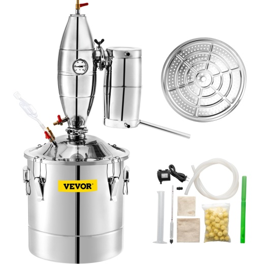 Vevor 70L 18.5Gal Water Alcohol Distiller - Stainless Steel Home Kit for Whiskey Brandy Essential Oil Making