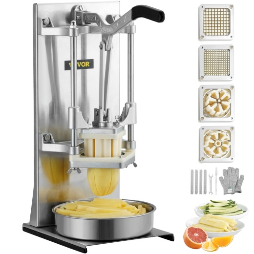 Vevor Commercial French Fry Cutter with 4 Replacement Blades