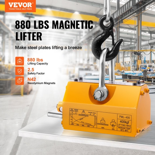 Vevor Magnetic Lifter - 880 Lbs/400 Kg Pulling Capacity