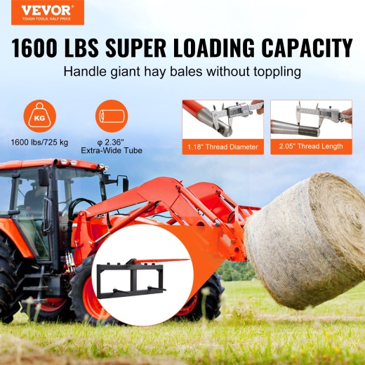 49" Hay Spear for Skid Steer Loader Tractor - Buy Online Now!