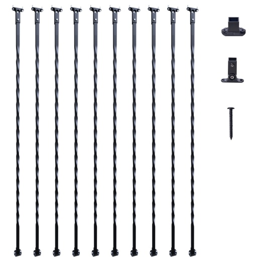Vevor Staircase Metal Balusters - 44'' x 1/2" Galvanized Steel Decorative Banister Spindles